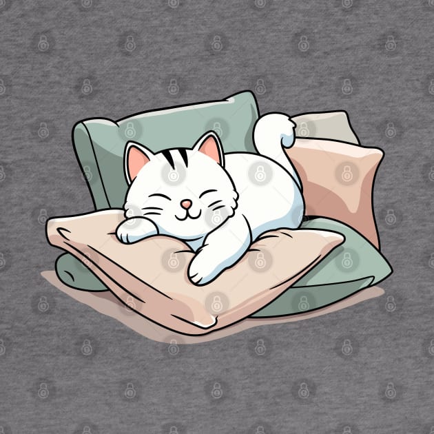 Sleeping Cute Cat by JS Arts